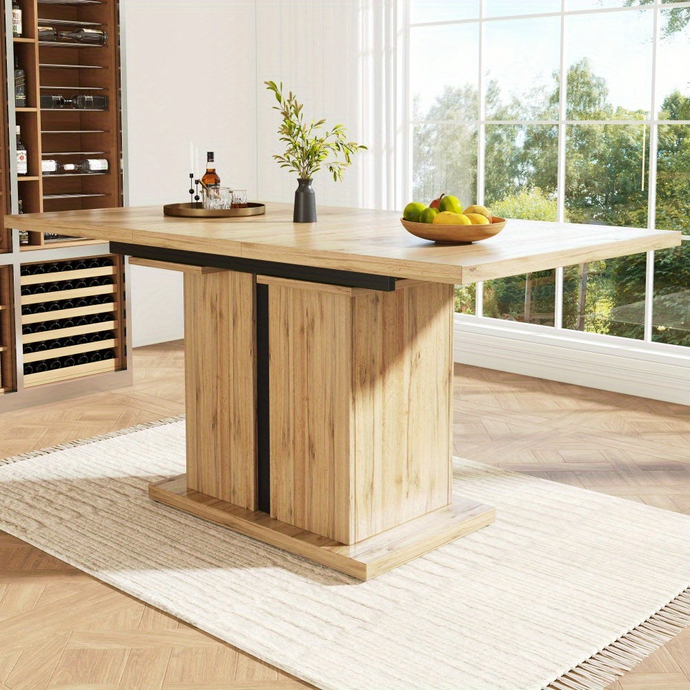 Uitklaptafel – Klaptafel – Inklapbare Tafel – Vouwtafel – Eettafel – Uitschuifbaar 119-158,5 cm – Ruimtebesparend Design – Natuurlijk Hout MDF