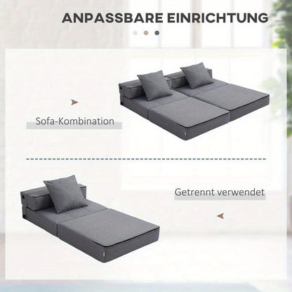 Relaxfauteuil – Slaapstoel – Loungestoel – Zetel – Fauteuil – Multifunctioneel – Donkergrijs – Foamgepolsterd – Afneembare Hoes