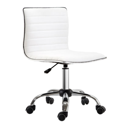 Hairdressing Chair, Salon Chair with Backrest, Height Adjustable, Steel PU, White, 48 x 52 x 78-90 cm