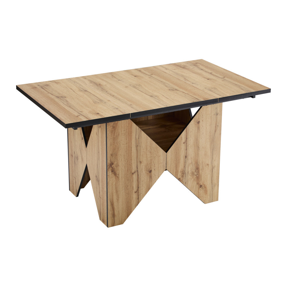 Moderne Houten Eettafel – Keukentafel – Bistrotafel – Ontbijttafel – Tafel 4-6 Personen – Lichtbruin Hout – Volledig Gemonteerd – Compact Formaat 138,5x80x75 cm
