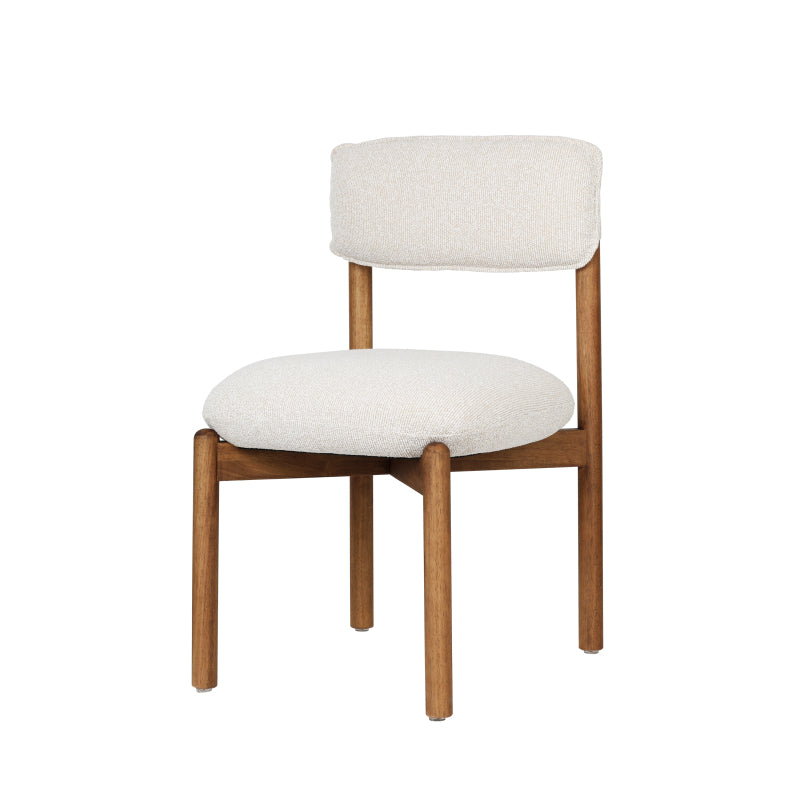 Retro Moderne Stoel – Eetkamerstoel – Bureaustoel – Designstoel – Scandinaafse Stoel – Walnoot Houten Frame – Compact Formaat – Comfortabele Schuimzitting