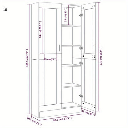 Vitrinekast – Vitrine – Glazen Kast – Opbergkast – Boekenkast – Modern Grijs – Smal Hoog – Houtconstructie – Ruimtebesparend Verticaal Design