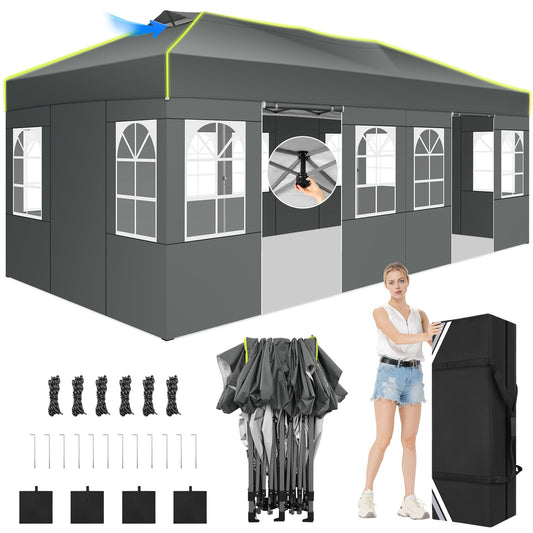 Pop-Up Partytent – Evenemententent – Partytent – Tent Met Zijwanden – 3×6 Meter – Aluminium Frame