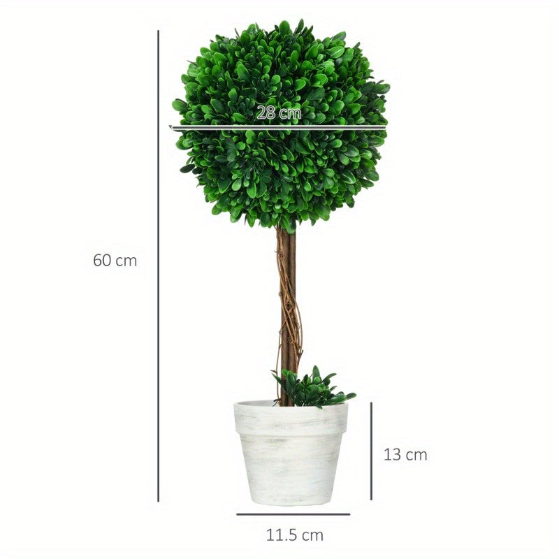 Kunstplant – Kunstboom – Namaakplant – Nepplant – Sierplant – 2 Stuks 60cm Hoog – UV Bestendig Potted Boom Voor Binnen En Buiten