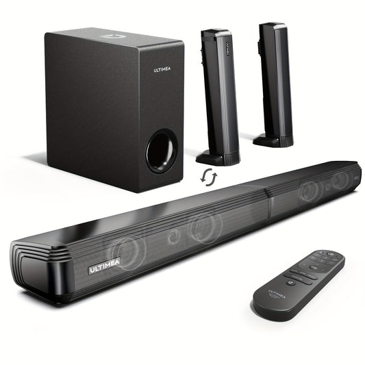 Soundbar – Home Cinema Speaker – Draadloze Speaker – TV Speaker – Audio System – 4.1 Kanaals Surround – 200W Piekvermogen – Draadloze Subwoofer met Afneembare Soundbar