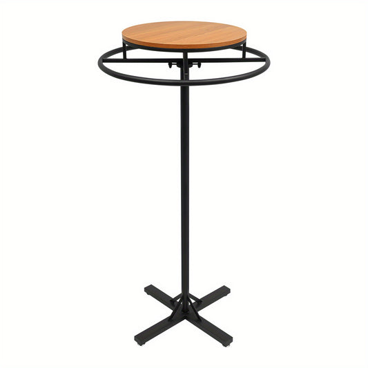 Kledingstandaard – Kledingrek – Kledinghouder – Kledingdisplay – Vrijstaande kledinghanger – Zwart – 70 cm Diameter – Staal en Massief Hout – Stevig Draagvermogen 50 kg