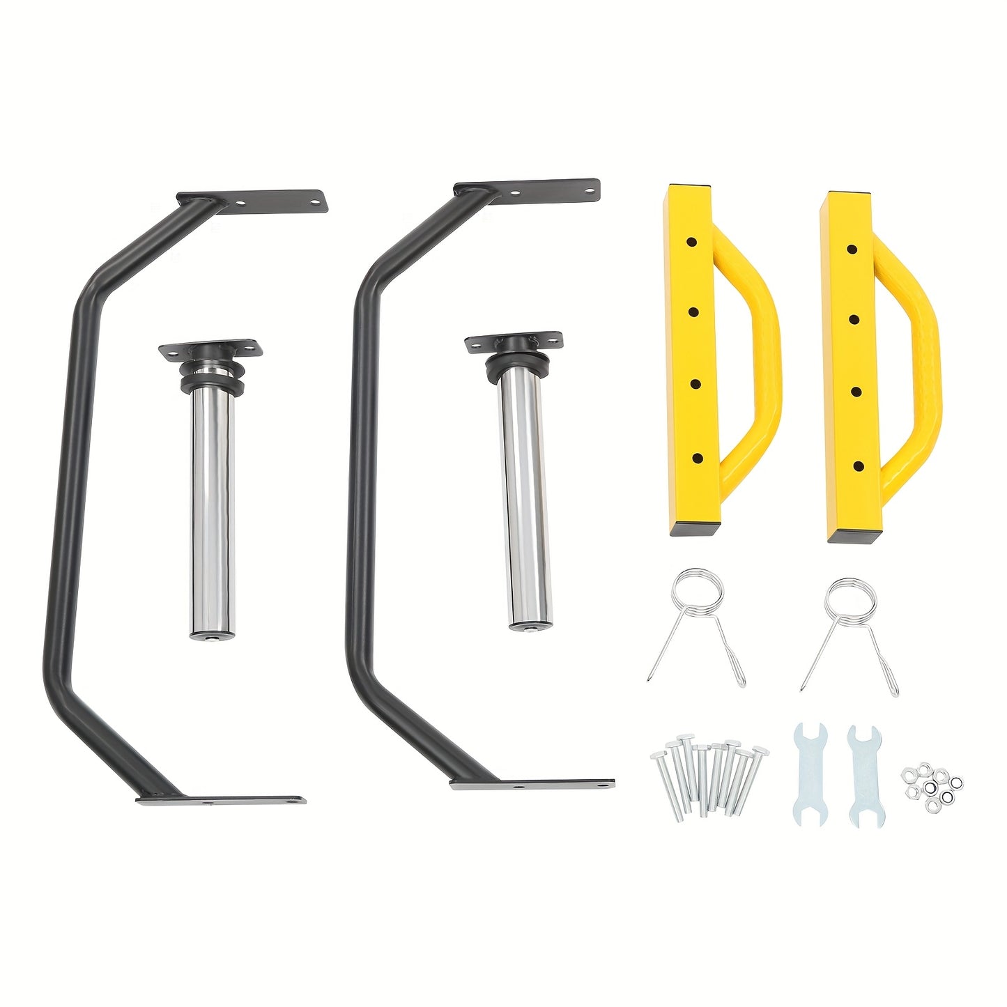 149.69KG Capacity Yellow Hex Dumbbell Bar with Spring Clip Collars, Ergonomic Non-Slip Handles - Ideal for Gym, Home & Workout Use, Personal Fitness Accessory|Secure Grip Dumbbell|Tungsten Steel Bar, Gym Accessories