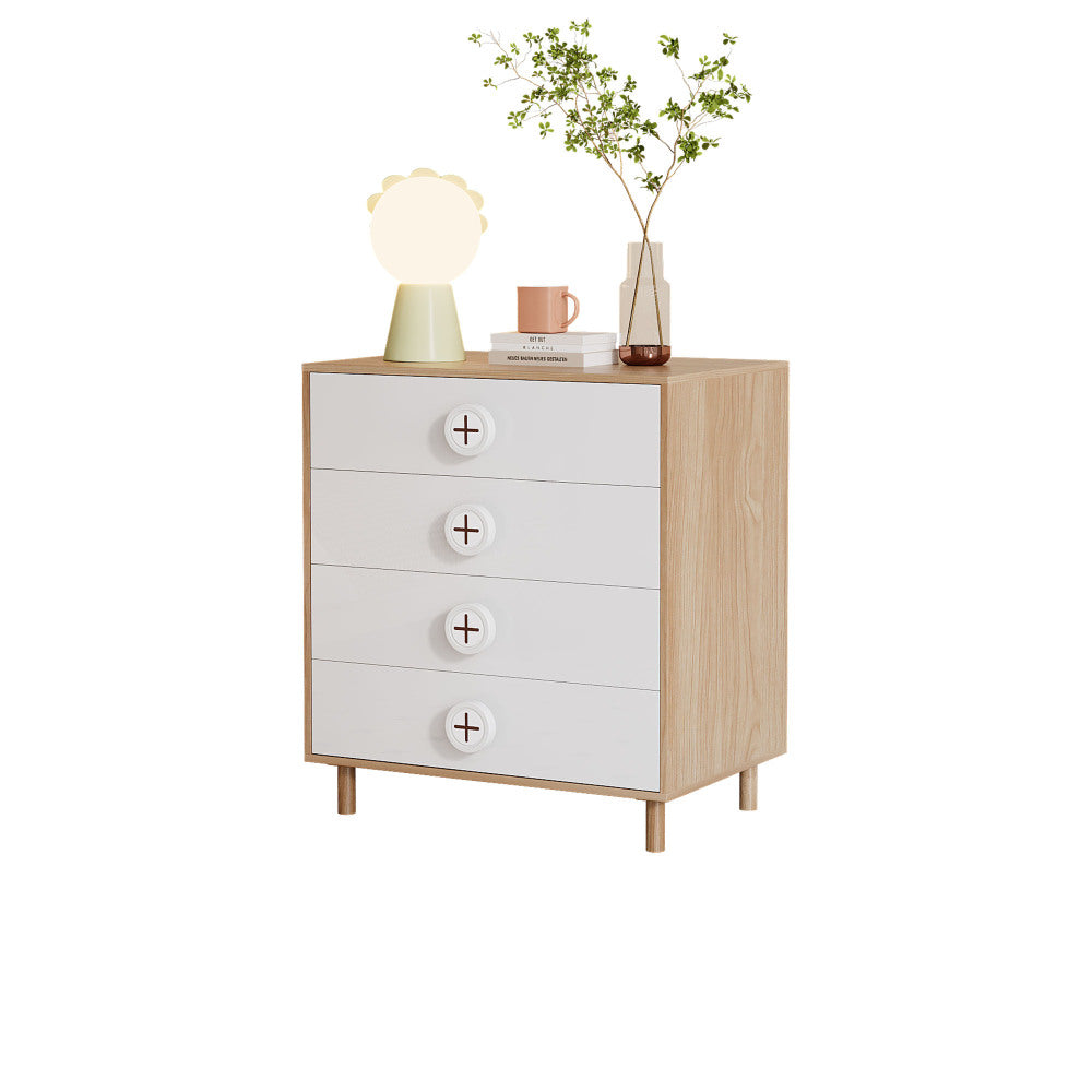Nachtkastje – Ladekast – Ladekastje – Opbergkast – Bijzetkast – Modern Wit – 4 Laden – Compact 80x54x90 cm – Stevig Niet-Houten Materiaal