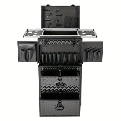 Make-up koffer – Make-up trolley – Beautycase – Cosmetica koffer – Schminkkoffer – Aluminium – Verstelbare trekstang met slot