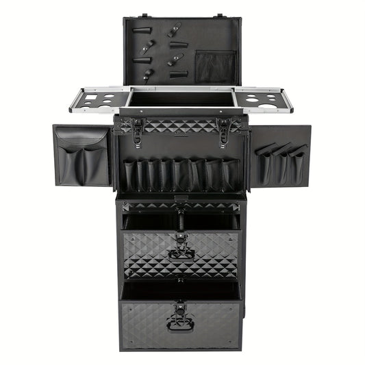 Make-up koffer – Make-up trolley – Beautycase – Cosmetica koffer – Schminkkoffer – Aluminium – Verstelbare trekstang met slot