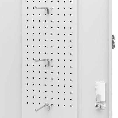 Stalenkast – Opbergkast – Archiefkast – Kantoorkast – Locker – Vergrendelbaar – Verstelbare Planken en Haken – Compact 53x53x105 cm – Lichtgrijs staal