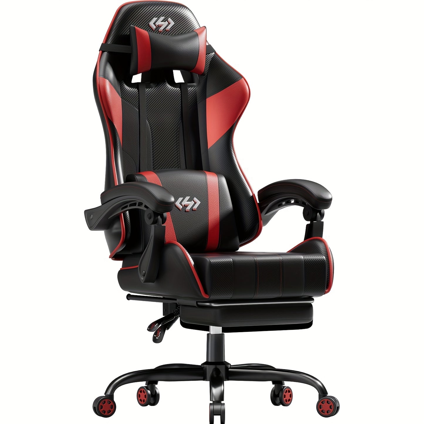 Gamingstoel – Gamestoel – Gaming Chair – Game Stoel – Bureaustoel – Verstelbare Rugleuning 90°-135° – Met Voetsteun en Lendensteun – PU Leer – Max 150 kg Belastbaar