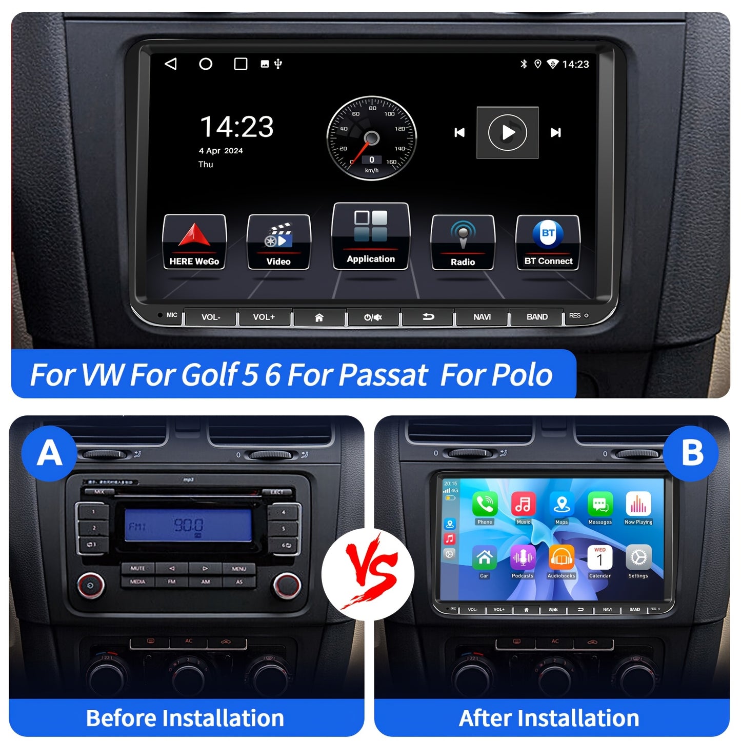 Android Autoradio – Car Multimedia Unit – Auto Radio – Inbouw Radio – 9 Inch Touchscreen – 4GB RAM & 64GB Opslag – Wireless Internet Connectie – GPS Navigatie