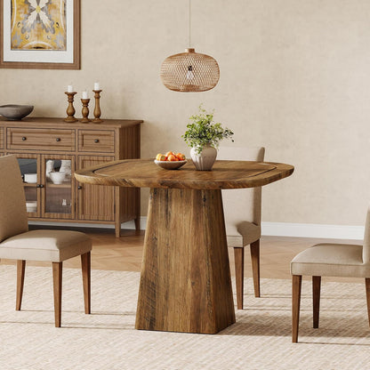 Eettafel Vierkant – Keukentafel – Tafel Voor 2-4 Personen – Bistrotafel – Ontbijttafel – Compact MDF Hout – Zware Pedestal Basis 300kg Draagvermogen