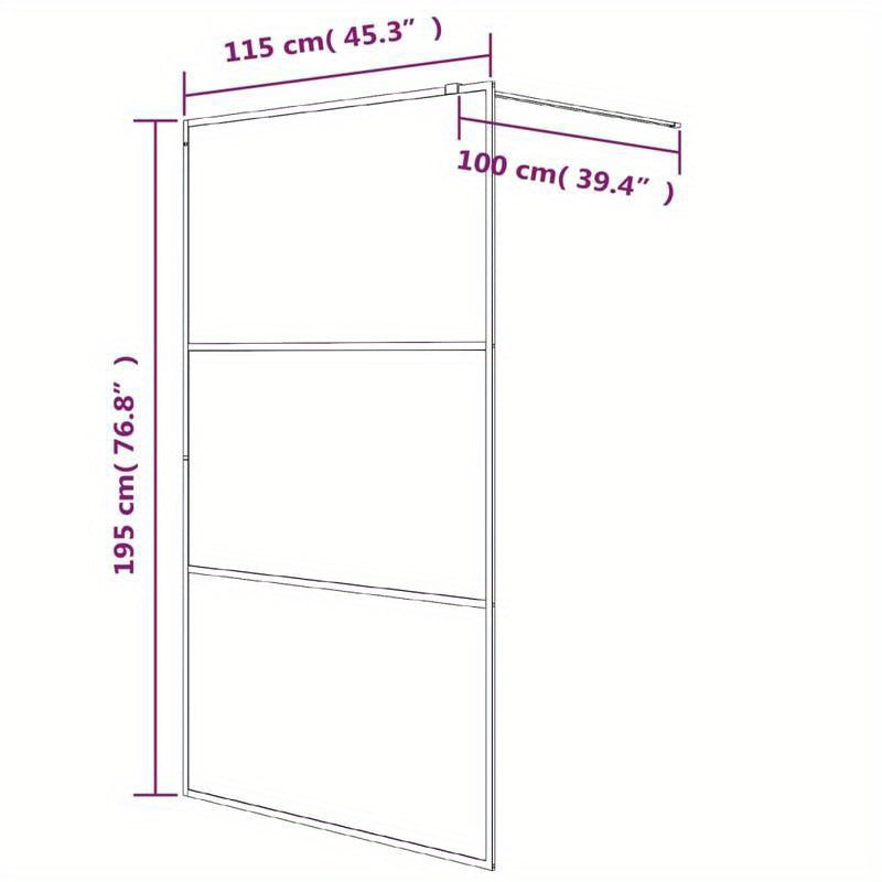 Douchewand – Inloopdouche – Douchewand Vaste Wand – Glaswand – Veiligheidsglas – Frameloos Design – 115x195 cm – ESG Veiligheidsglas