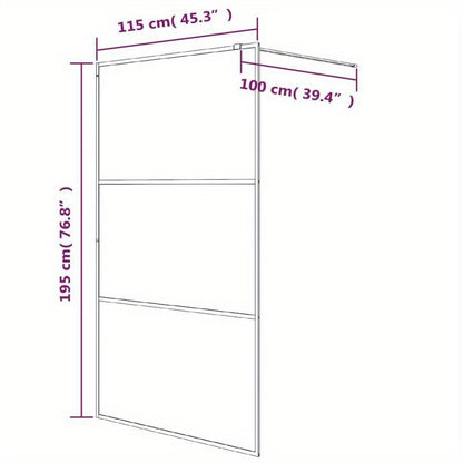 Douchewand – Inloopdouche – Douchewand Vaste Wand – Glaswand – Veiligheidsglas – Frameloos Design – 115x195 cm – ESG Veiligheidsglas