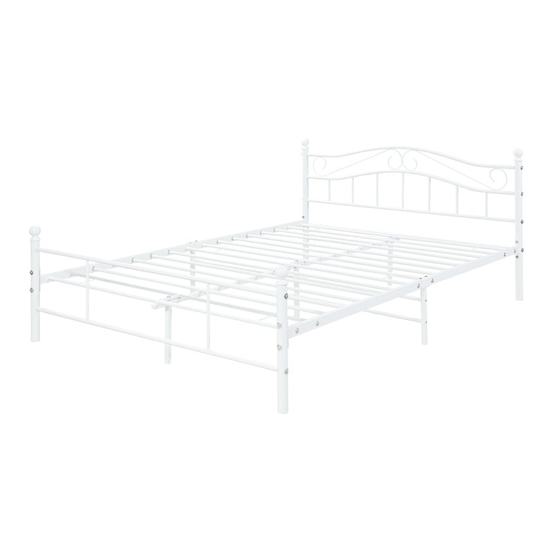 Metalen Bed – Stalen Bedframe – Industrieel Bed – Slaapbank – Lattenbodem – Mat Zwart – 160 x 200 cm – Stevig & Onderhoudsvriendelijk