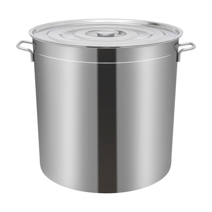 RVS Emmer – Roestvrijstalen Emmer – Met Deksel Emmer – Multifunctionele Emmer – Opbergemmer – 50 Liter Inhoud – Duurzaam 201 Roestvrij Staal