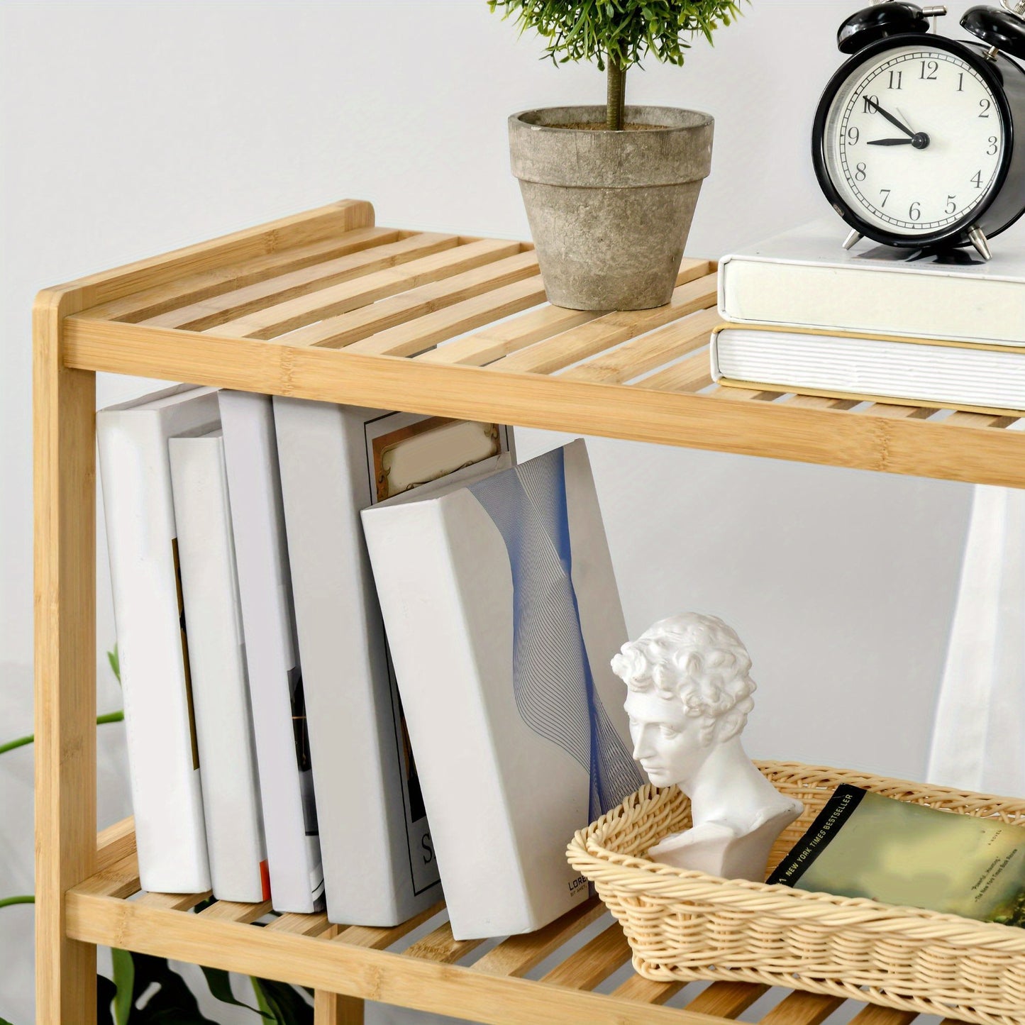 Bamboekast – Opbergkast – Boekenkast – Opbergplank – Kast – 4-laags – Natuurlijk Bamboe – 62x33x112 cm – Duurzaam & Ruim