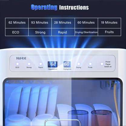 Draagbare Aanrechtvaatwasser – Mini Vaatwasser – Compacte Afwasmachine – Tafelmodel Vaatwasser – Mobiele Vaatwasser – 5-in-1 Wasprogramma’s – Zelfaanzuigend Water Systeem
