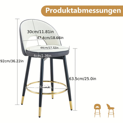360° swivel bar stool. Modern White And Charcoal Grey Colour Scheme. Comfortable Bar Stool Suitable for Dining Rooms, Kitchens, Patios And Similar Settings. Set Of Two., Bar Seating, Kitchen Stools, Sleek Bar Seating, Stylis