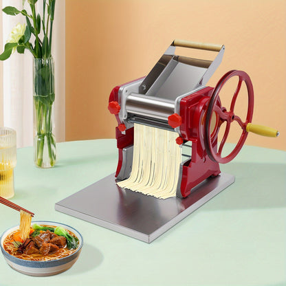 Pastamachine – Noedelmaker – Noodle Roller – Dumpling Maker – Wonton Machine – Roestvrij Staal & ABS – Voor 5-10 Personen – Variabele Snijdikte 0,5-5 mm