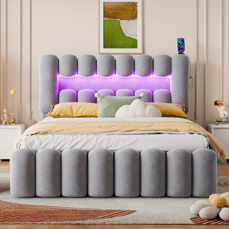 Bedframe – Bed – Slaapbank – Opbergbed – Slaapmeubel – 160x200 cm – 4 Lades & Ingebouwd Stereo Systeem – Volledig Gemonteerd & Ruimtebesparend Design