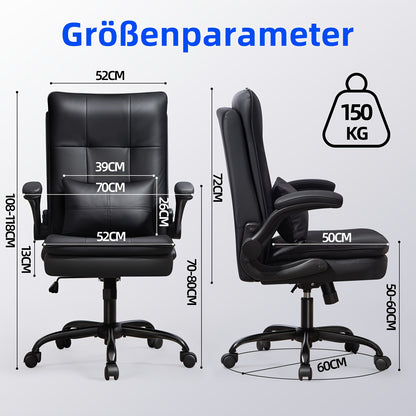 Bureaustoel – Office Chair – Draaistoel – Kantoorstoel – Ergonomische Stoel – XXL Breede Zitting – Metalen Frame – Max. 200 kg Belastbaar