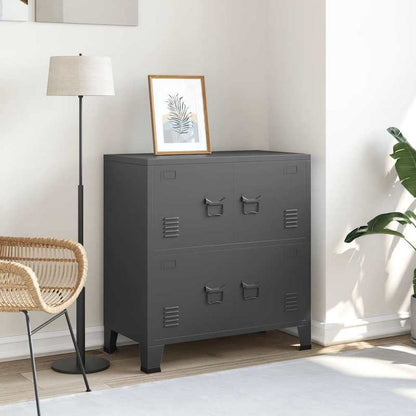 Industriële Opbergbox – Opbergcontainer – Opbergkast – Organizer – Opslagbox – Antraciet – Grote Inhoud 75x40x80 cm – Stevige Duurzame Constructie