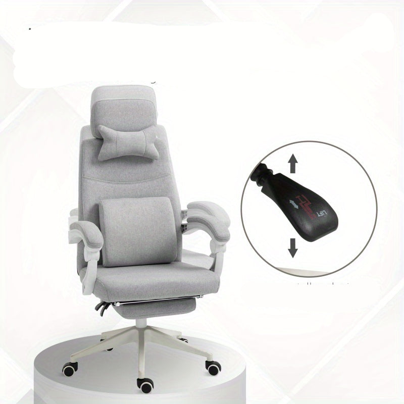 Bureaustoel – Gamingstoel – Office Chair – Draaistoel – Computerstoel – Verstelbare zithoogte 62-68 cm – Ergonomische lendensteun en hoofdsteun – Duurzaam polyester schuim – 5-wielensysteem voor optimale mobiliteit