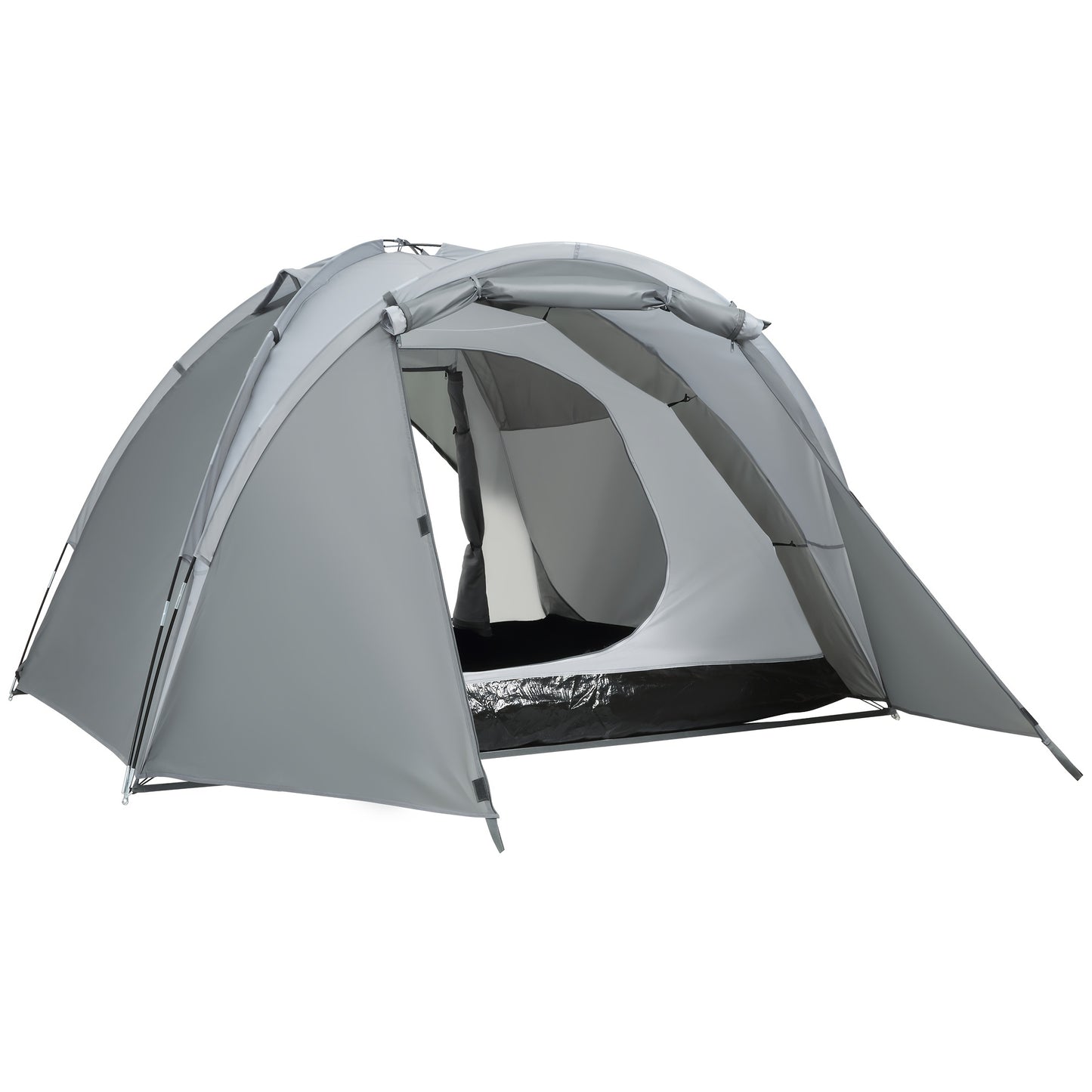 Kampeertent – Koepeltent – Outdoor Tent – Bivak Tent – Grijze Tent – Voor 2-3 Personen – Lichtgewicht Bamboevezel – Ventilerende Gaa Ramen