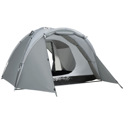 Kampeertent – Koepeltent – Outdoor Tent – Bivak Tent – Grijze Tent – Voor 2-3 Personen – Lichtgewicht Bamboevezel – Ventilerende Gaa Ramen