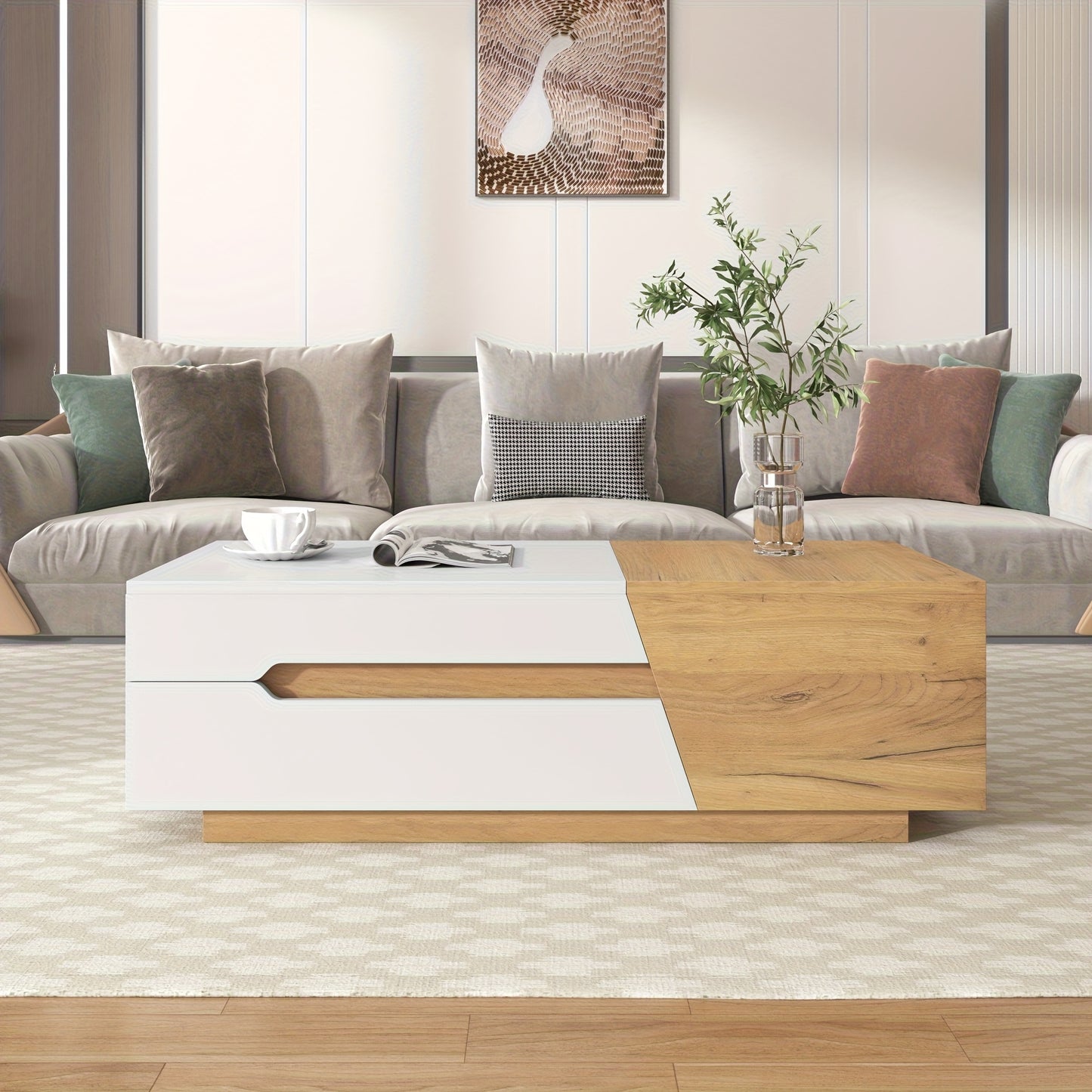 Uitschuiftafel – Salontafel – Klaptafel – Vouwtafel – Eettafel – Verborgen Opbergruimte – Volledig Voorgemonteerd