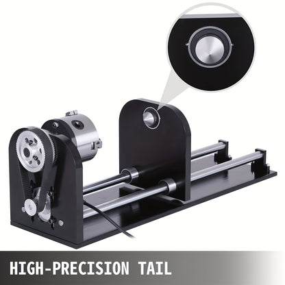Rotary cutting machine and engraving machine accessories for A-axis, with 80mm three-jaw chuck and 230mm rail, CNC router/laser engraving machine rotary tool accessories, suitable for carving Golden wood