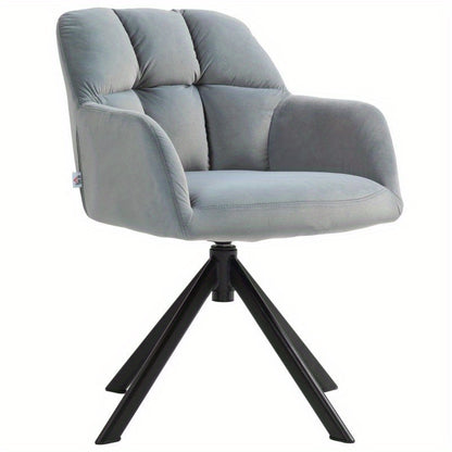 Draaifauteuil – Fauteuil – Loungestoel – Relaxstoel – Zithoekstoel – Grijze Velvet Bekleding – 360 Graden Draaibaar – Metalen Pootjes