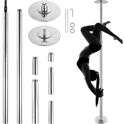 Danspaal – Paaldans Paal – Dansstang – Pole Dance – Professionele Verstelbare Hoogte – Roterend en Statisch – Roestvrij Staal 45mm – Draaggewicht 200kg