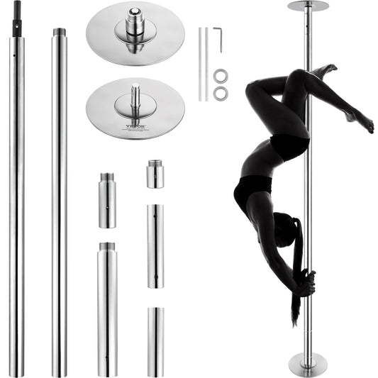 Danspaal – Paaldans Paal – Dansstang – Pole Dance – Professionele Verstelbare Hoogte – Roterend en Statisch – Roestvrij Staal 45mm – Draaggewicht 200kg