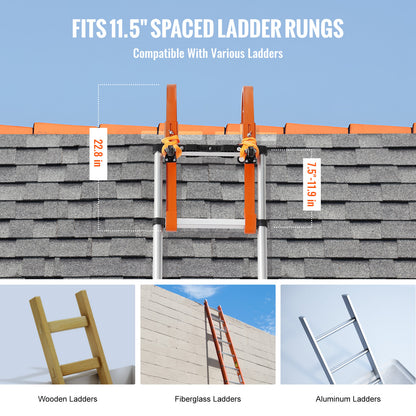 Ladderhaak – Dakhaak – Nokhaak – Ladderstabilisator – Ladderhouder – Stalen Constructie – 360° Draaibare Wielen