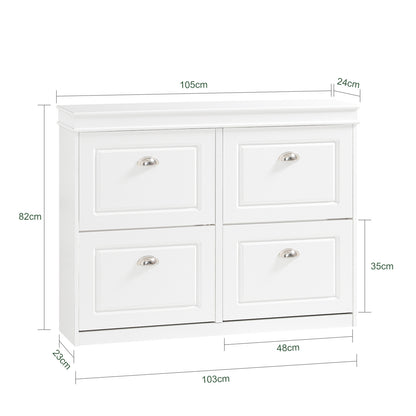 Buffetkast – Dressoir – Opbergkast – Sideboard – Kast Marron – Met 4 Deuren en Lades – Verstelbare Planken – 120x35x85 cm – Anti-Kantel Veiligheidssystem