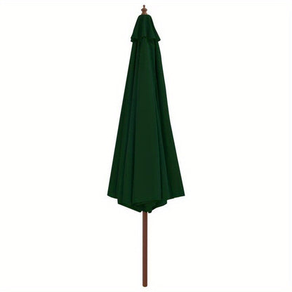 Parasol – Tuinparasol – Balkonparasol – Terrasparasol – Stokparasol – 350x240 cm – 100% Acryl Zonwering – Houten Paal & Stabiel IJzeren Frame – Groen Rechthoekig