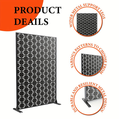 Tuinscherm – Privacyscherm – Schutting – Afsluiting – Balkonscherm – Metalen Frame – Weerbestendig 182x119 cm – Vrijstaand & Eenvoudige Montage