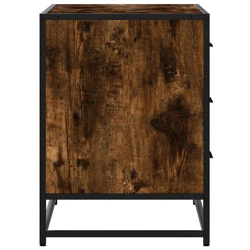 Easy Assembly Modern Dresser - Smoked Oak Finish, Sturdy Construction with Three Drawers, Compact Storage Cabinet for Living Room, Bedroom, Home Office - Engineered Wood Furniture (70x41x56cm), Wood Dresser for Bedroom, Minim