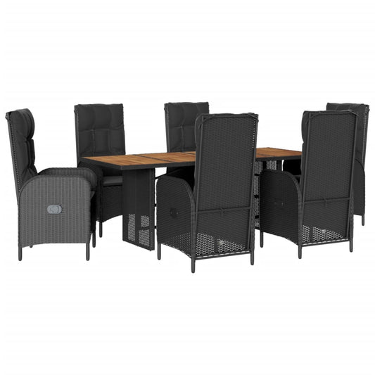 Tuinset – Tuinmeubelset – Loungeset – Terrasmeubels – Balkonset – Verstelbare Rugleuning – Weerbestendig PE-Rattan – Zwarte Kussens