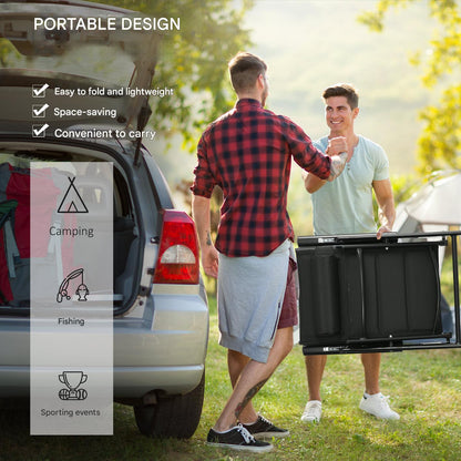 Opvouwbare Tuinstoelen – Klapstoel – Tuinstoel – Campingstoel – Balkonstoel – Met Hoofdsteun en Armleuningen – Aluminium Frame – 130 kg Draagkracht – Zwart – Set van 2 – 54x67x108 cm