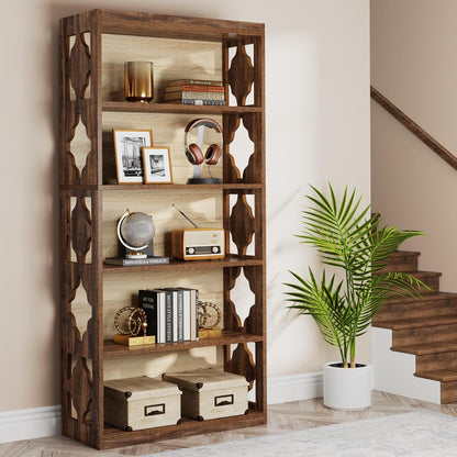 Sidetable – Haltafel – Wandtafel – Consoletafel – Dressoir – Rustiek Houten Design – 6 Kubusvormige Vakken – Ruim 160x30x80 cm
