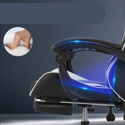 Gamingstoel – Gamestoel – Gaming Chair – Game Stoel – Bureaustoel – Ergonomische Hoge Rugleuning – Verstelbare Hoogte & Rugleuning – PU-achtige Bekleding – Stevig Metalen Frame – Zwart/Wit