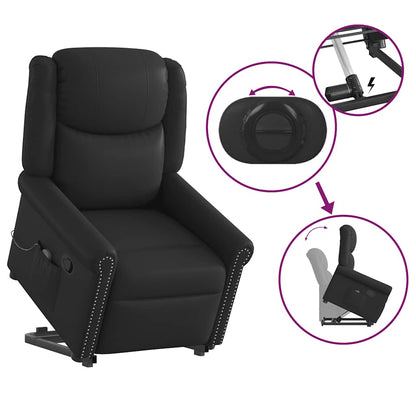 Elektrische Relaxstoel – Elektrische Stoel – Relaxfauteuil – Liftstoel – Zitstoel – Elektrisch Verstelbaar – Liftfunctie Voor Makkelijk Opstaan – Zwart Kunstleer