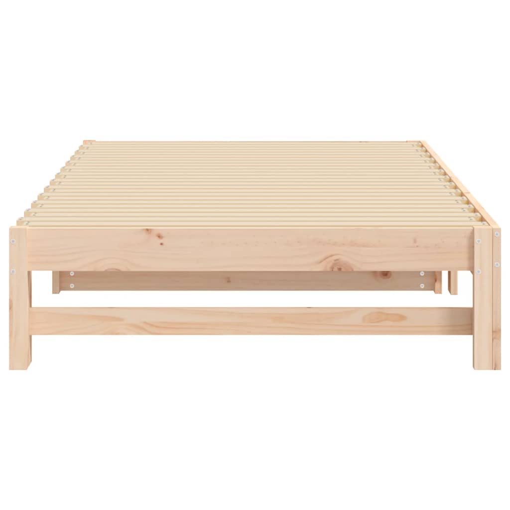 Slaapbank – Bedbank – Slaapmeubel – Logeerbed – Bedbank Wit – Massief Grenenhout – Ruimtebesparend – 205,5 x 198 x 30 cm