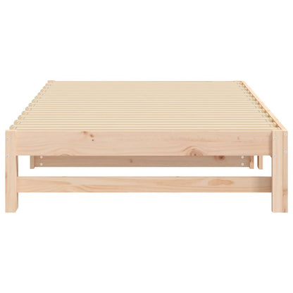 Slaapbank – Bedbank – Slaapmeubel – Logeerbed – Bedbank Wit – Massief Grenenhout – Ruimtebesparend – 205,5 x 198 x 30 cm