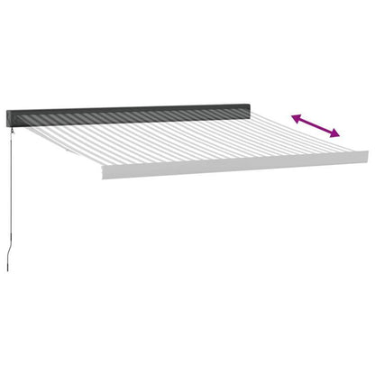 Laifel extends 3.5x2.5m dust and aluminum anthracite and white Removable Outdoor Practical, Backyard Shelter, Contemporary Shade, Stylish Cover, Durable Fabric, Adjustable Awning, Portable Shade, Camping Gear, Patio Decor